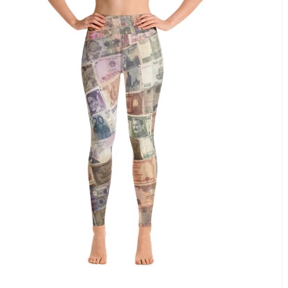 VENTCRI Currency Exchange Yoga High Waist Leggings - Picture 4 of 7